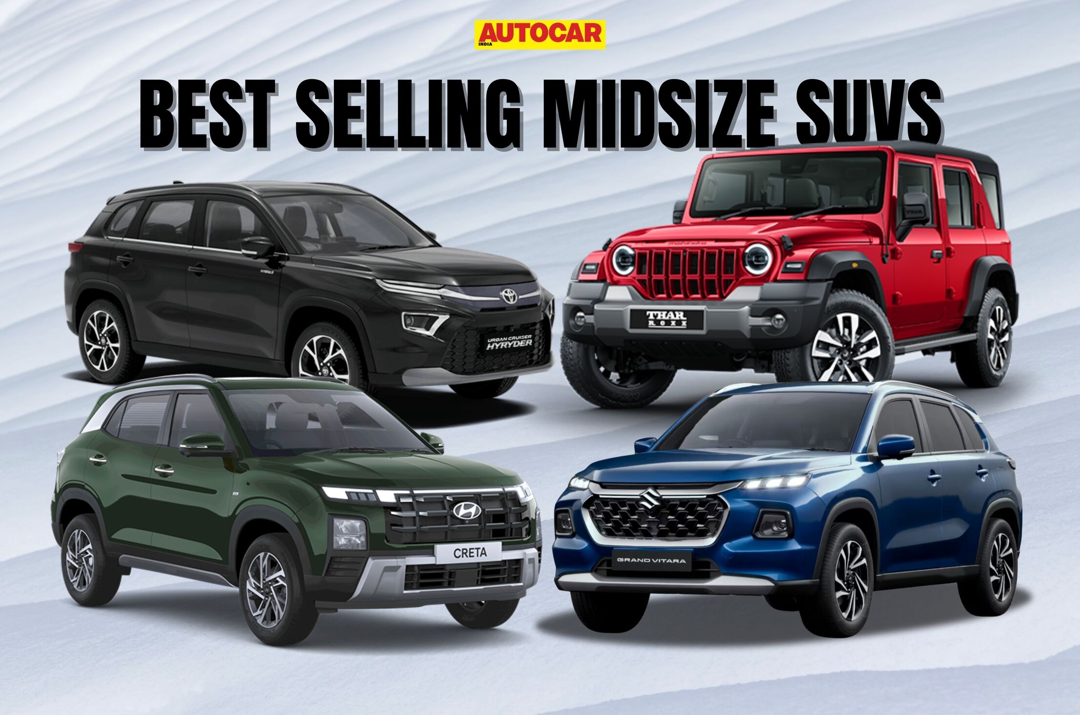Best selling midsize SUVs in FY2025